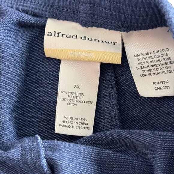 Alfred Dunner Women Size 3XL Pull On Classic Fit Pants Sweatpants XXXL Dark Blue - Picture 2 of 5